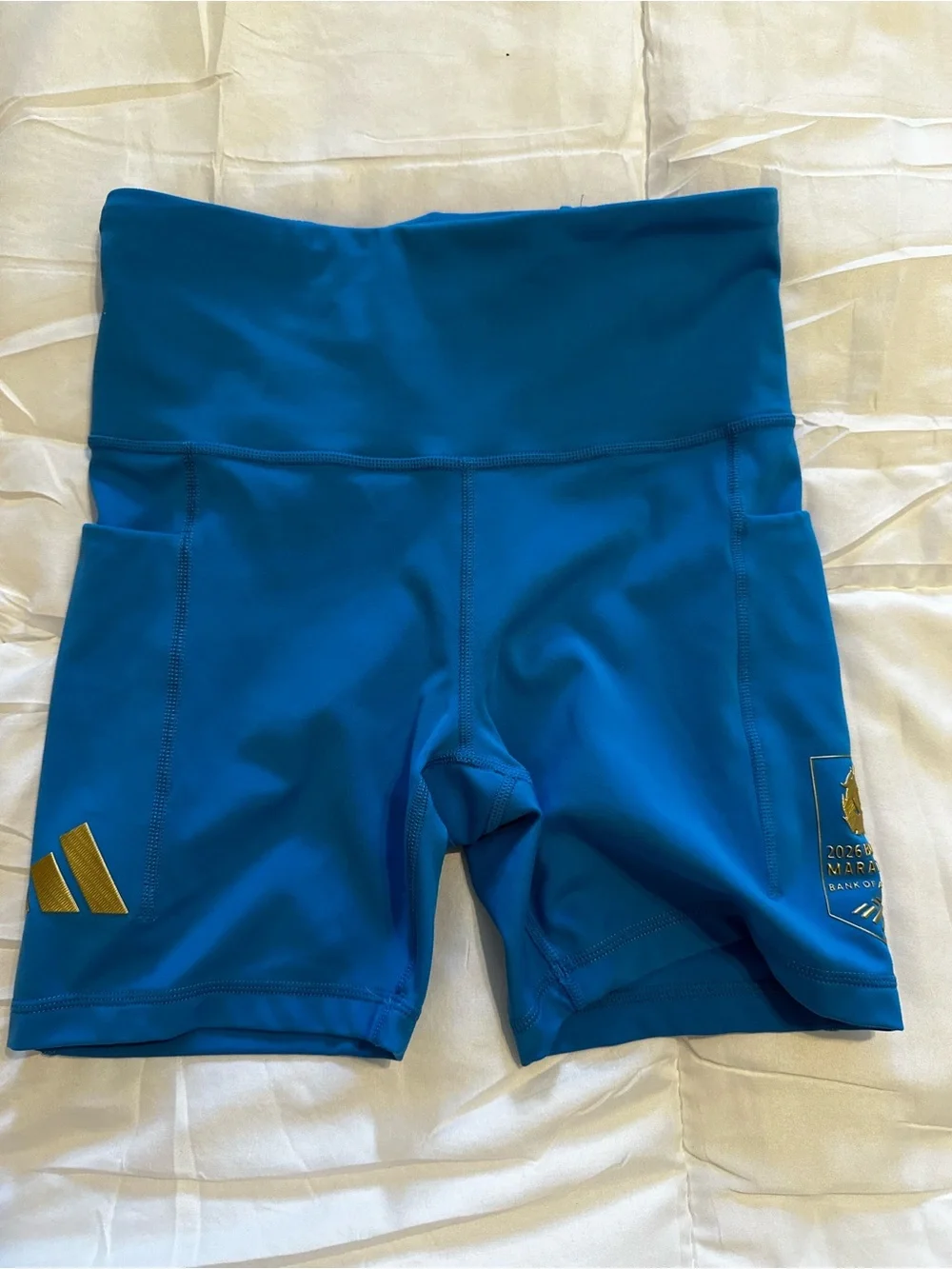 Adidas Boston Marathon 2026 Women’s High-Waist Blue Shorts